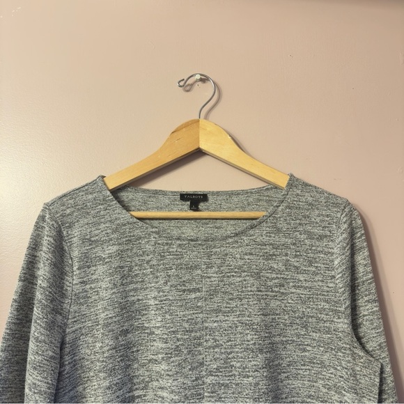 Talbots Sparkly Longsleeve Top Gray Women Size L - Picture 2 of 6